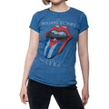 Denim Blue - Front - The Rolling Stones Womens-Ladies Havana Cuba T-Shirt