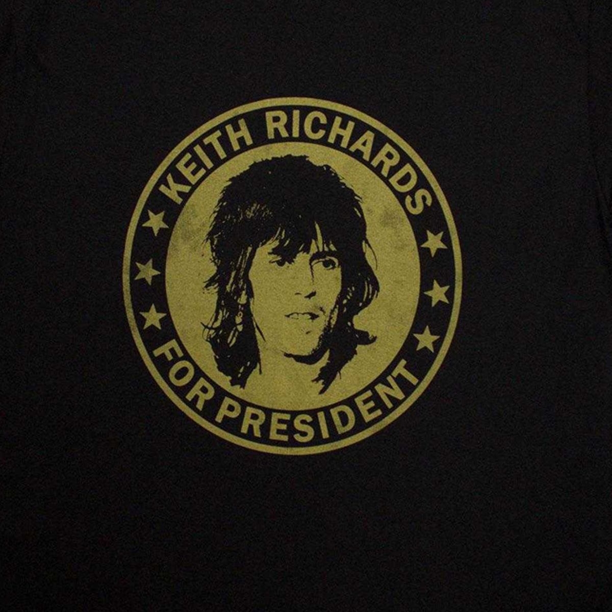 Black - Side - The Rolling Stones Unisex Adult Keith For President T-Shirt