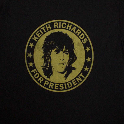Black - Side - The Rolling Stones Unisex Adult Keith For President T-Shirt