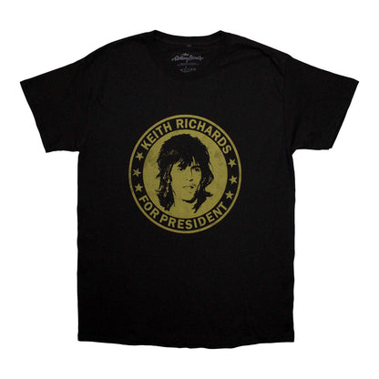 Black - Front - The Rolling Stones Unisex Adult Keith For President T-Shirt