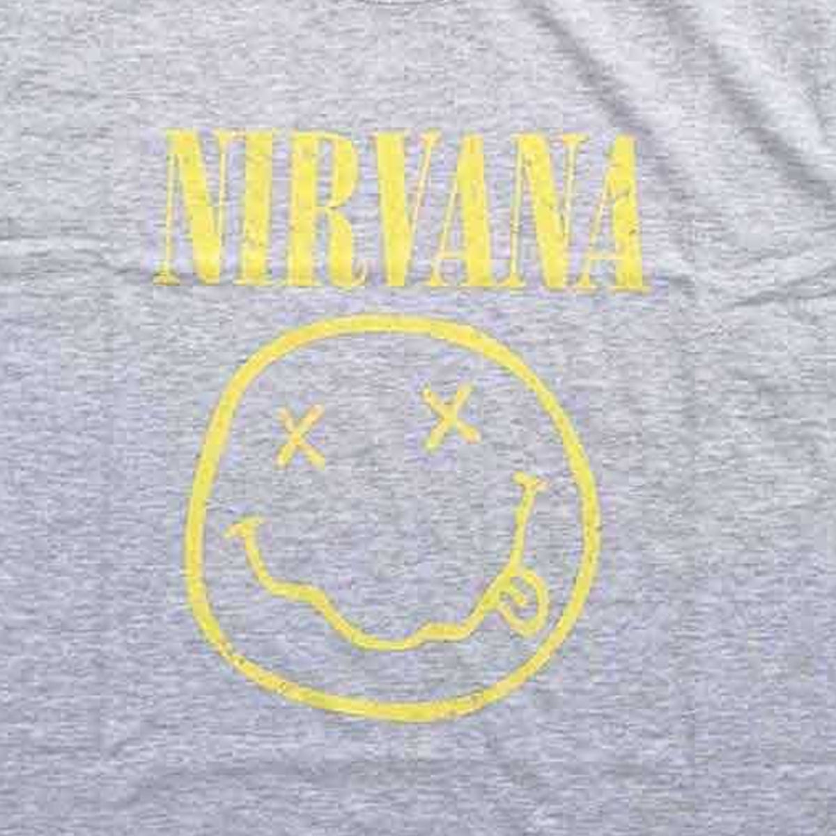 Heather Grey - Side - Nirvana Childrens-Kids Happy Face T-Shirt