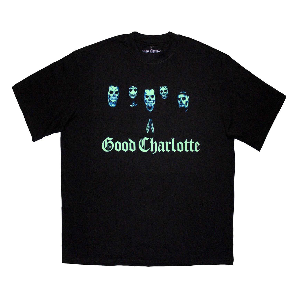 Black - Front - Good Charlotte Unisex Adult Generation RX Skulls Oversized T-Shirt