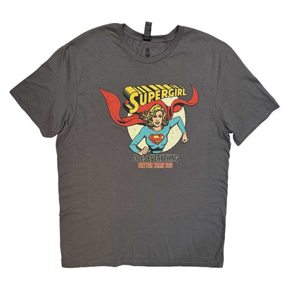Charcoal Grey - Front - Supergirl Unisex Adult Does Everything T-Shirt