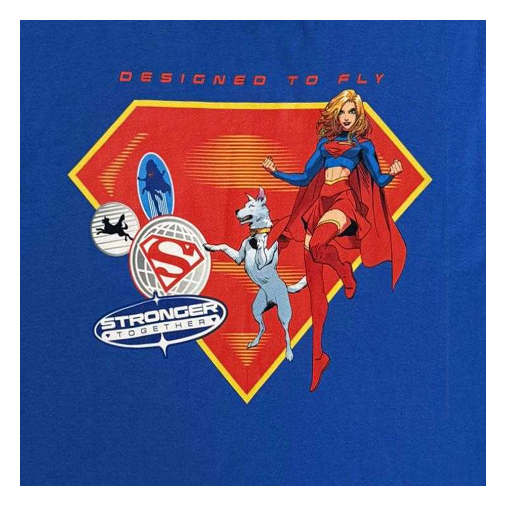 Blue - Back - Supergirl Unisex Adult Designed To Fly T-Shirt