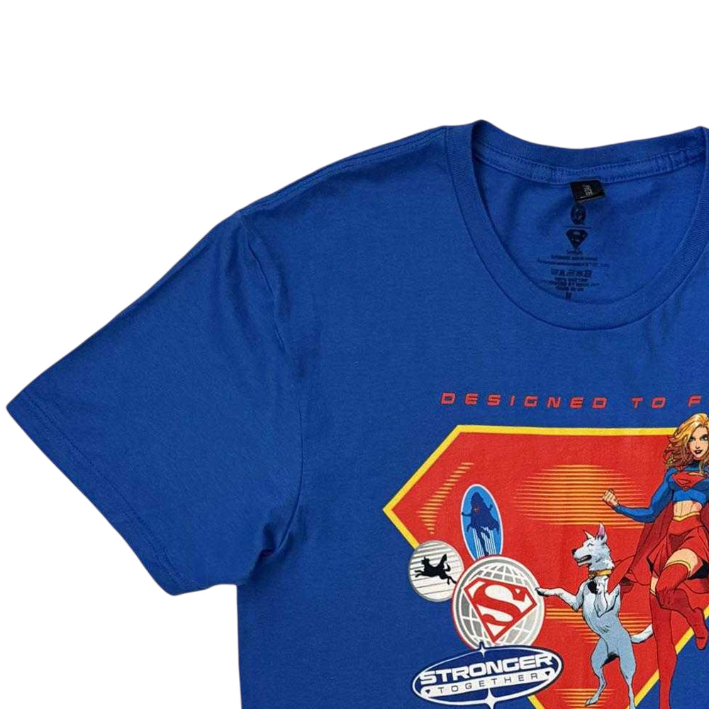 Blue - Side - Supergirl Unisex Adult Designed To Fly T-Shirt