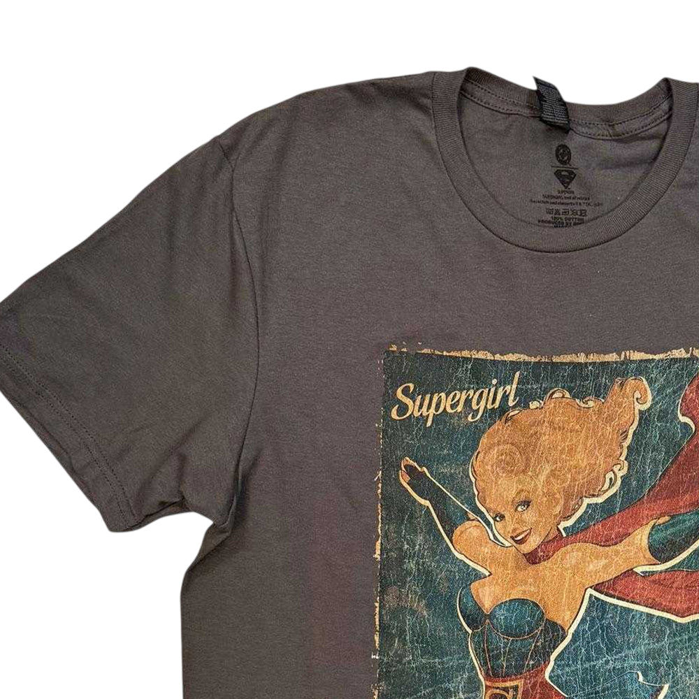 Charcoal Grey - Side - Supergirl Unisex Adult Bombshells T-Shirt