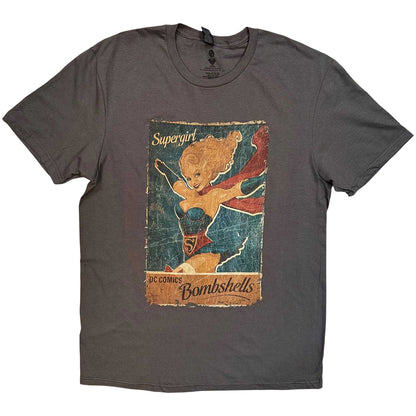 Charcoal Grey - Front - Supergirl Unisex Adult Bombshells T-Shirt