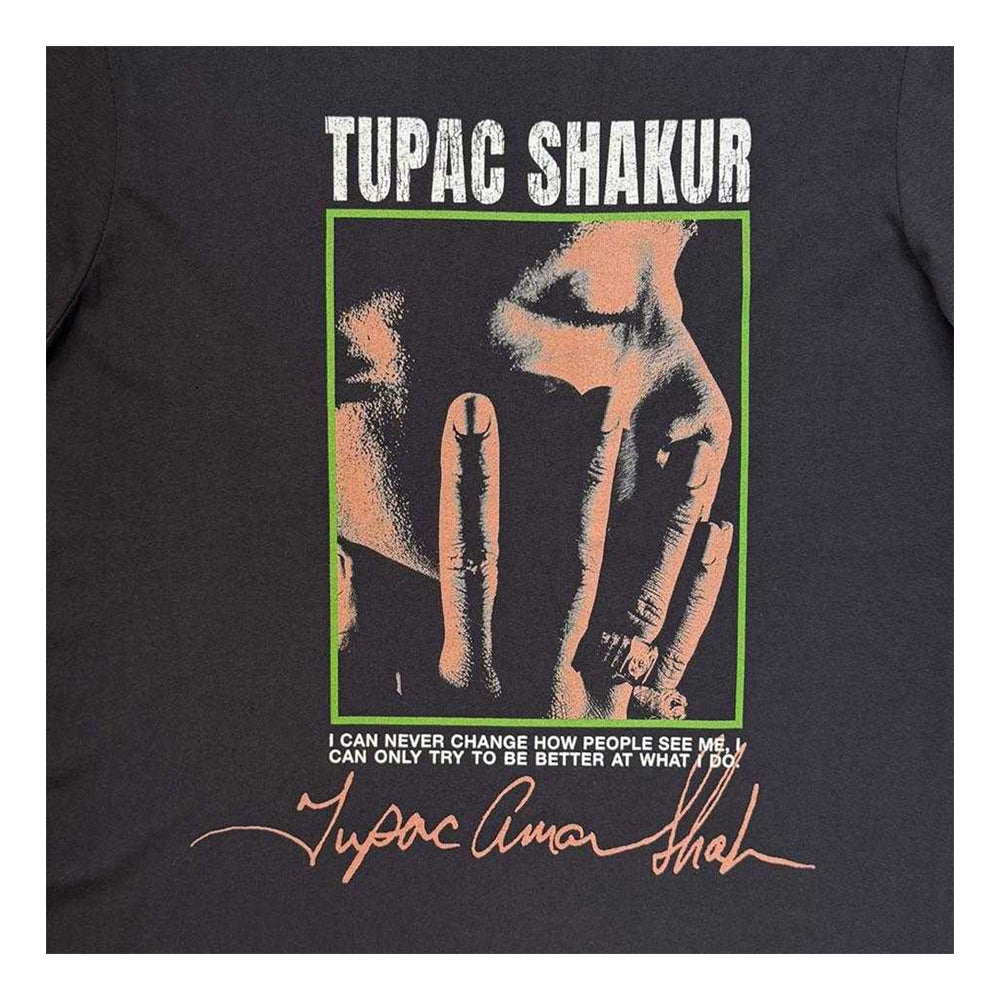 Charcoal Grey - Side - Tupac Shakur Unisex Adult Photo Print T-Shirt