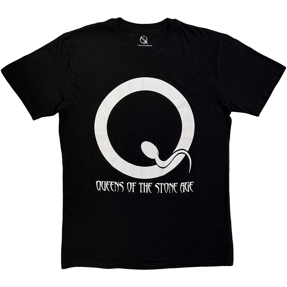 Black - Front - Queens Of The Stone Age Unisex Adult Logo T-Shirt