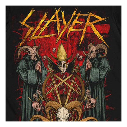 Black - Side - Slayer Unisex Adult Goat Pray Crew Neck T-Shirt
