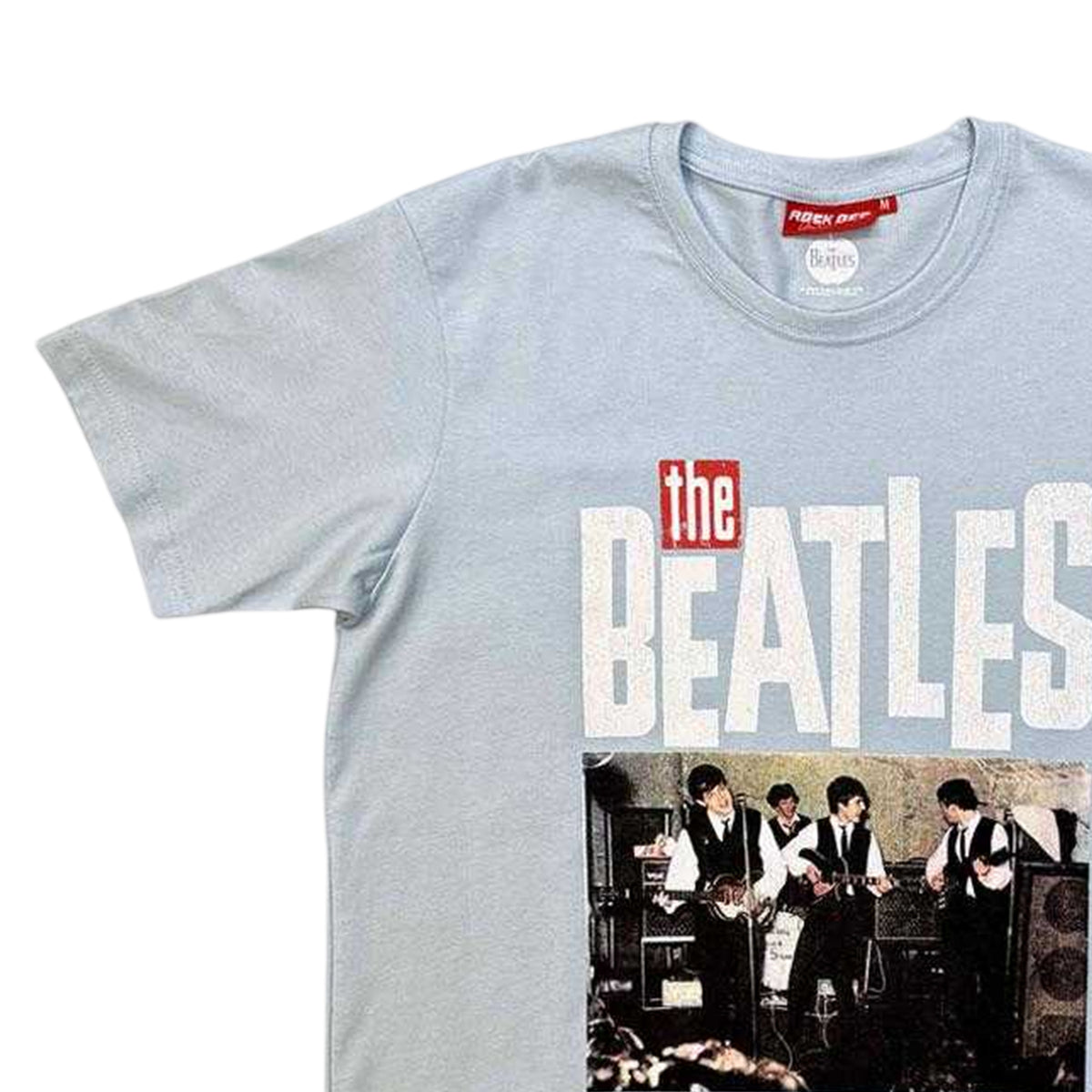 Light Blue - Side - The Beatles Unisex Adult Cavern Back Print T-Shirt