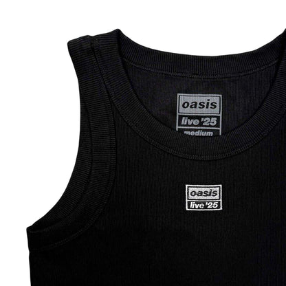 Black - Back - Oasis Unisex Adult Live ´25 Embroidered Vest Top