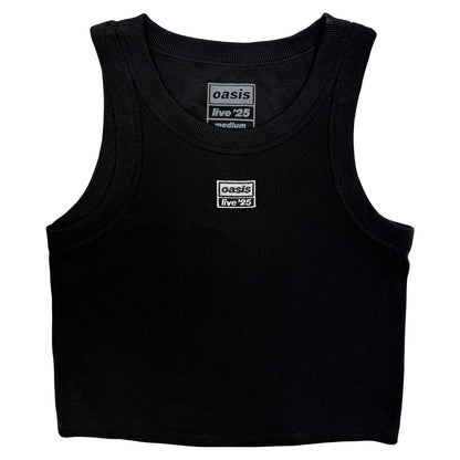 Black - Front - Oasis Unisex Adult Live ´25 Embroidered Vest Top