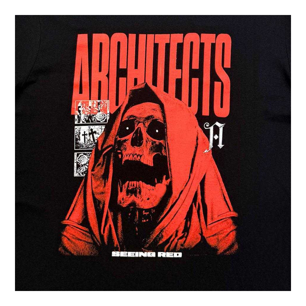 Black - Side - Architects Unisex Adult Seeing Red Skeleton Reaper T-Shirt