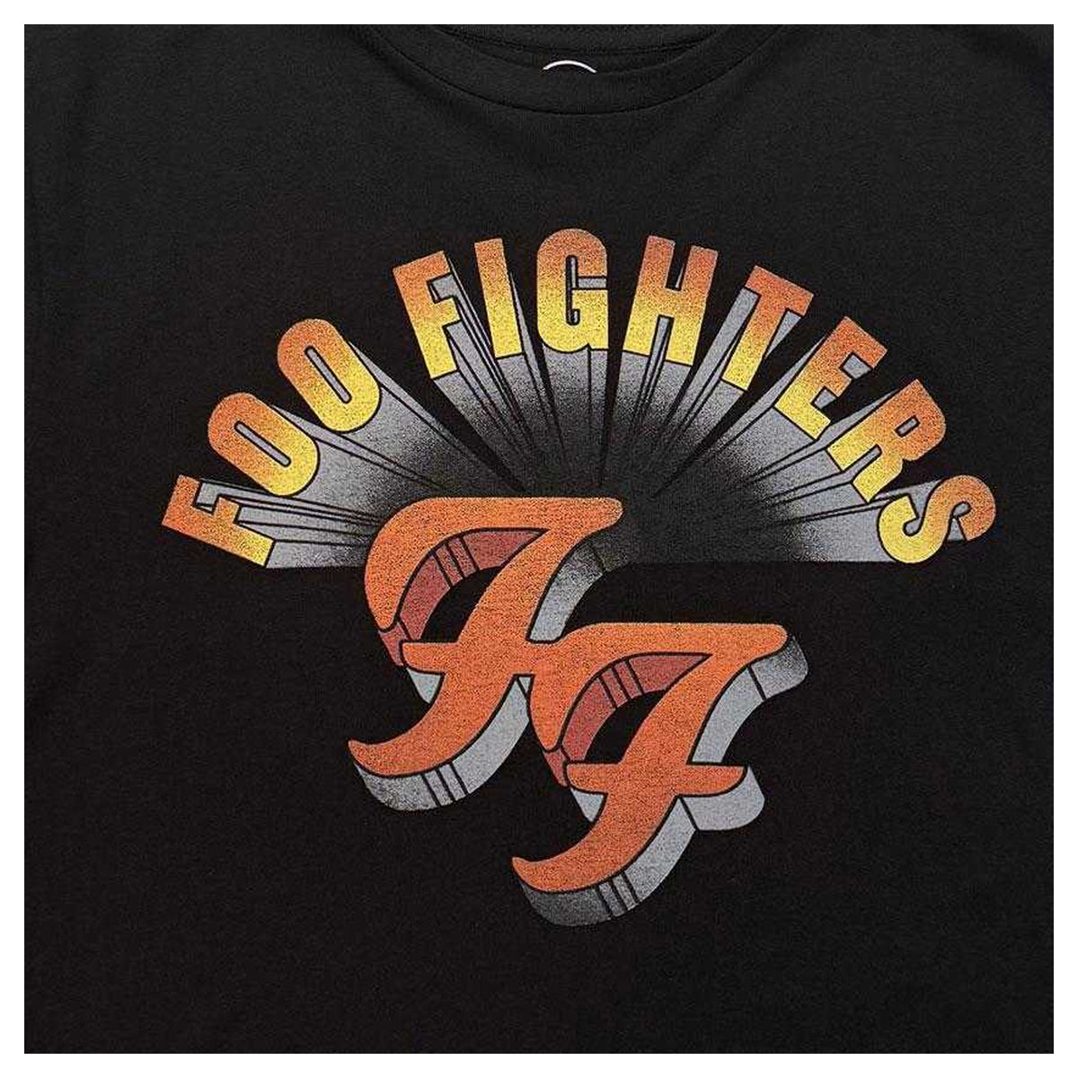 Black - Side - Foo Fighters Womens-Ladies Emblem Crop Top