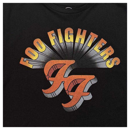 Black - Side - Foo Fighters Womens-Ladies Emblem Crop Top