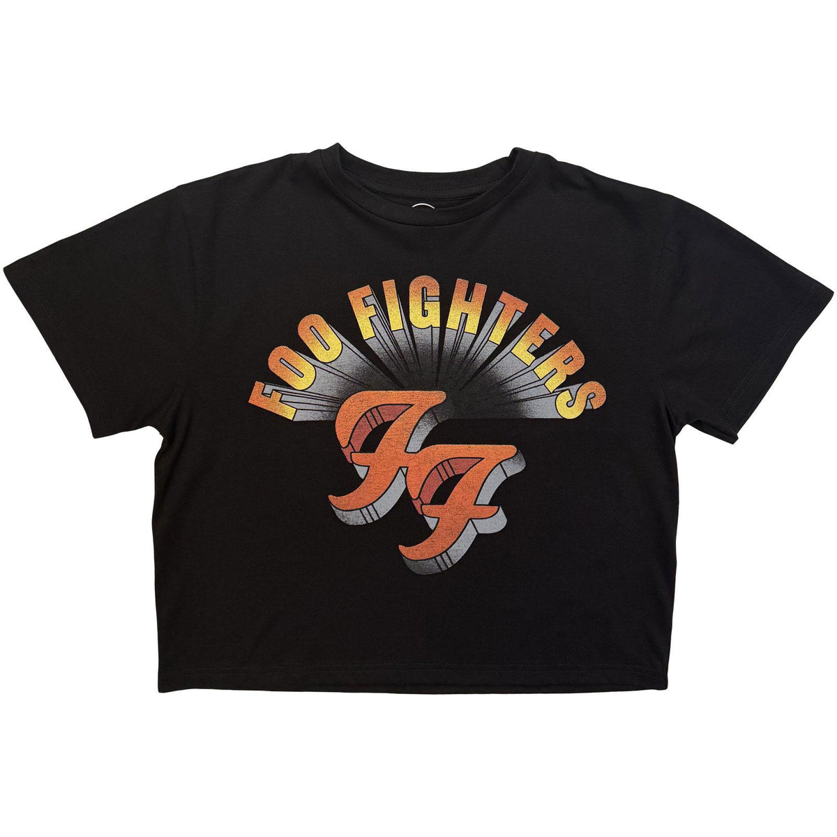 Black - Front - Foo Fighters Womens-Ladies Emblem Crop Top