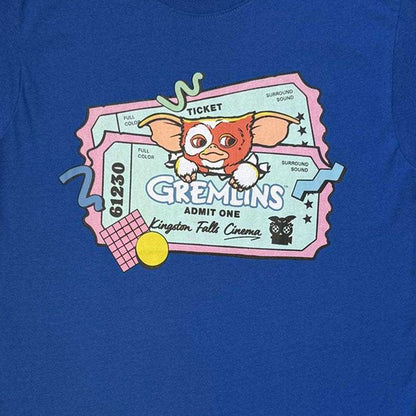 Blue - Side - Gremlins Unisex Adult Gizmo Ticket T-Shirt