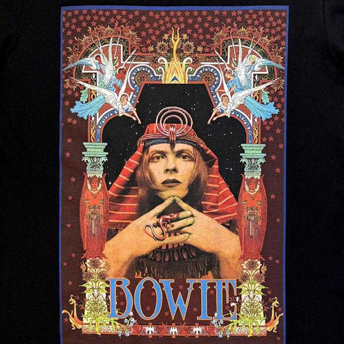 Black - Side - David Bowie Unisex Adult Egyptian T-Shirt
