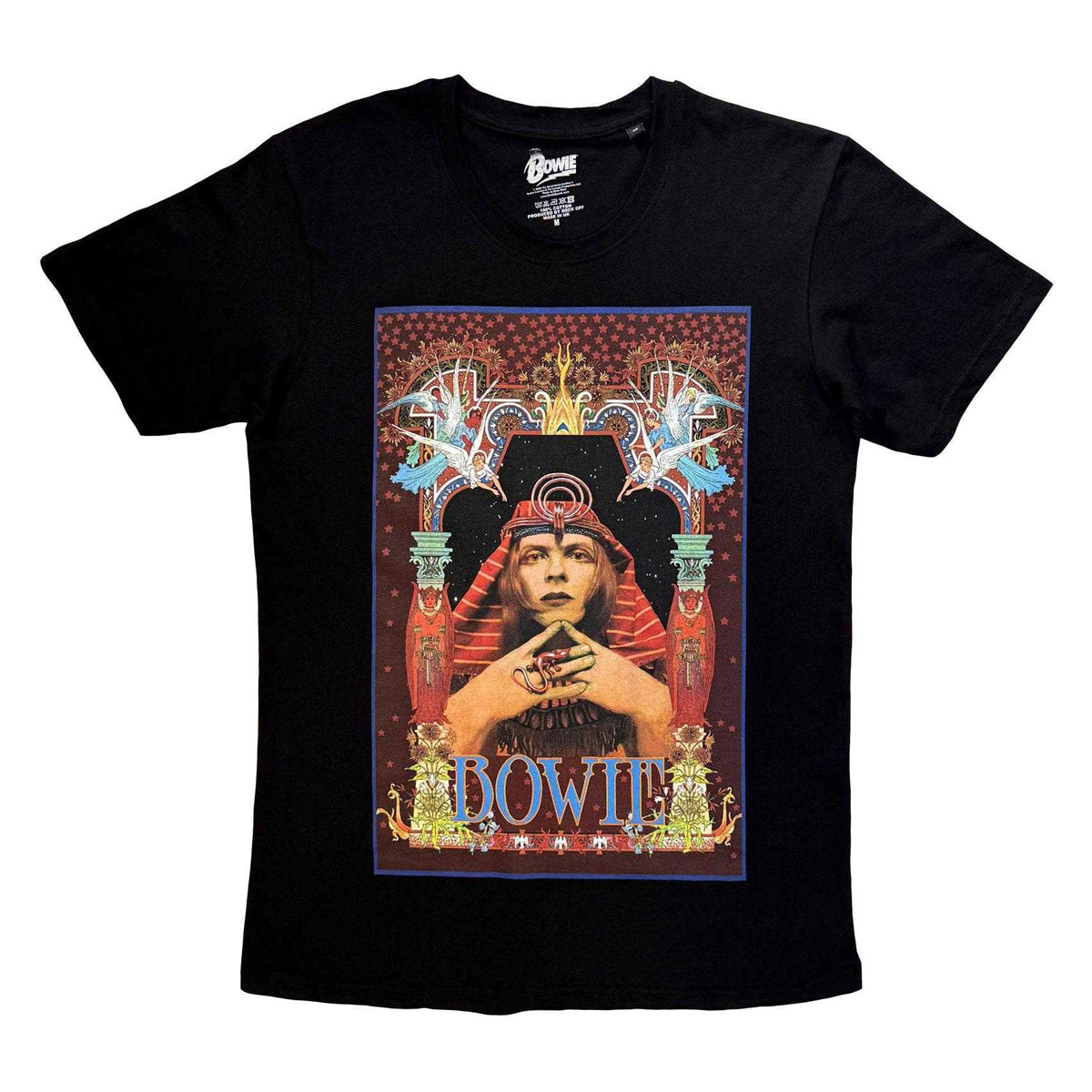 Black - Front - David Bowie Unisex Adult Egyptian T-Shirt