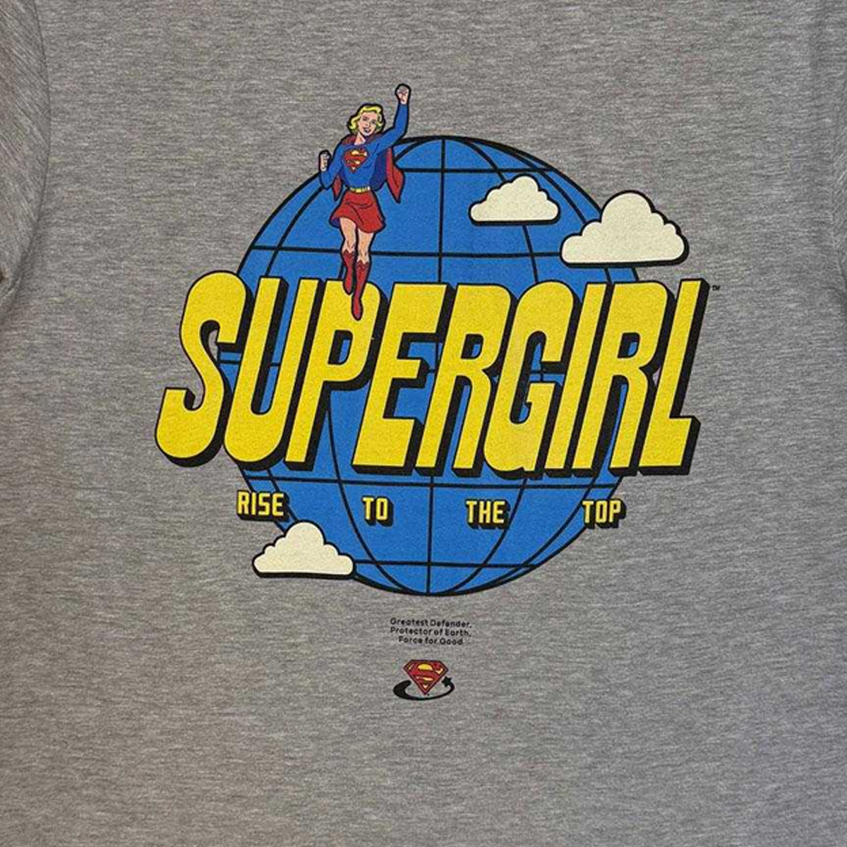 Grey - Side - Supergirl Unisex Adult Rise To The Top T-Shirt