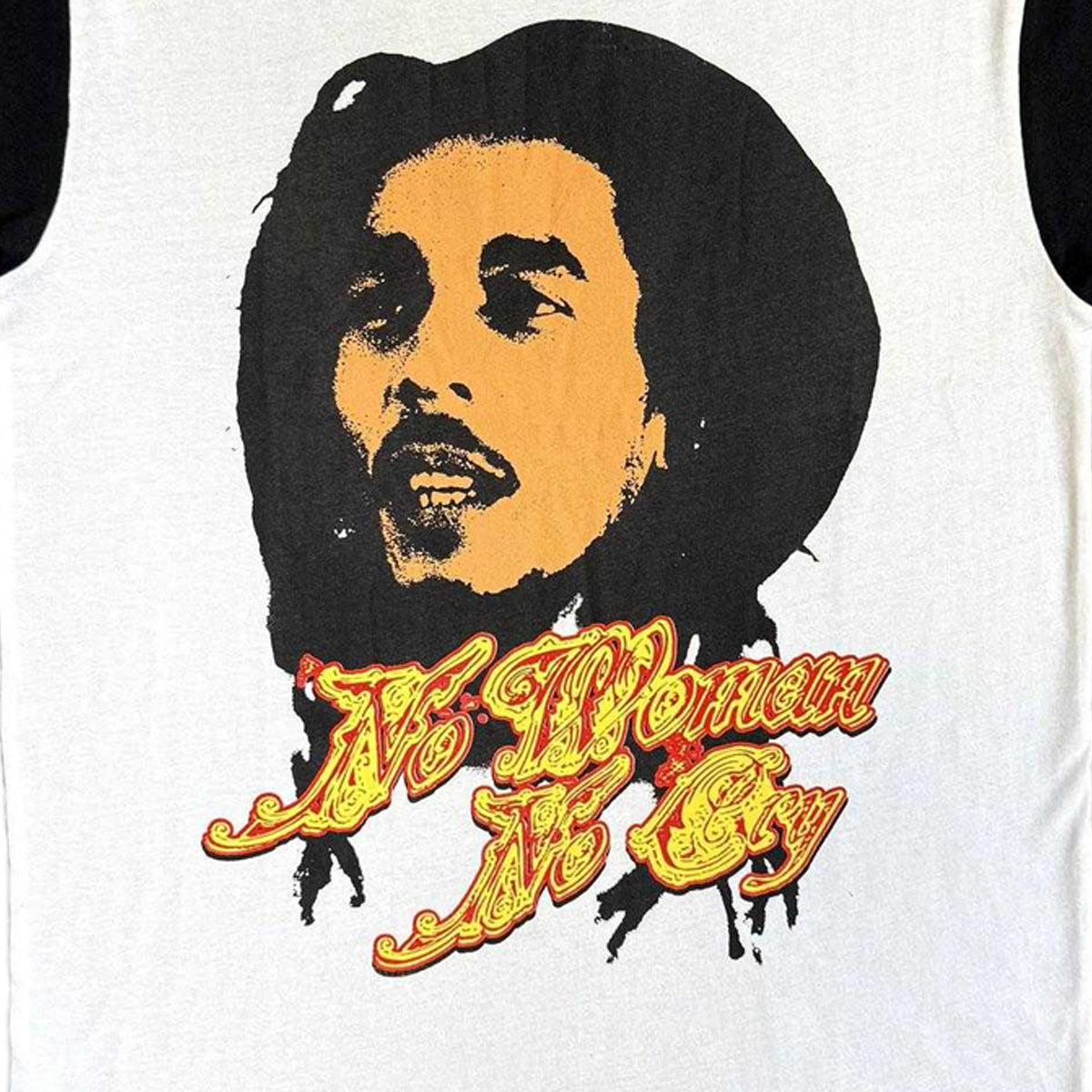 White-Black - Side - Bob Marley Unisex Adult No Woman No Cry Raglan T-Shirt