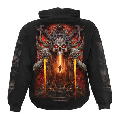 Black - Back - Spiral Direct Unisex Adult Gates Of Hell Back & Sleeve Print Hoodie