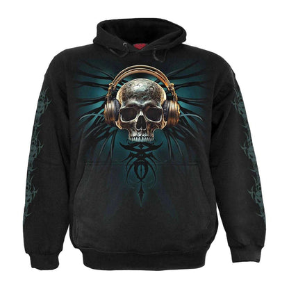 Black - Front - Spiral Direct Unisex Adult Dread Rocks Back & Sleeve Print Hoodie
