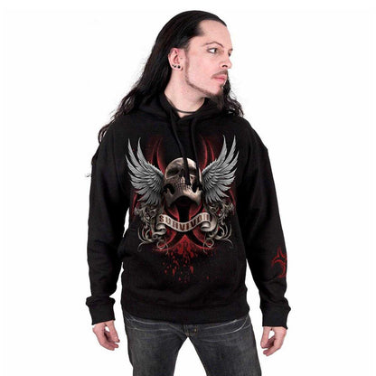 Black - Side - Spiral Direct Unisex Adult Lockdown 2020 Back & Sleeve Print Hoodie