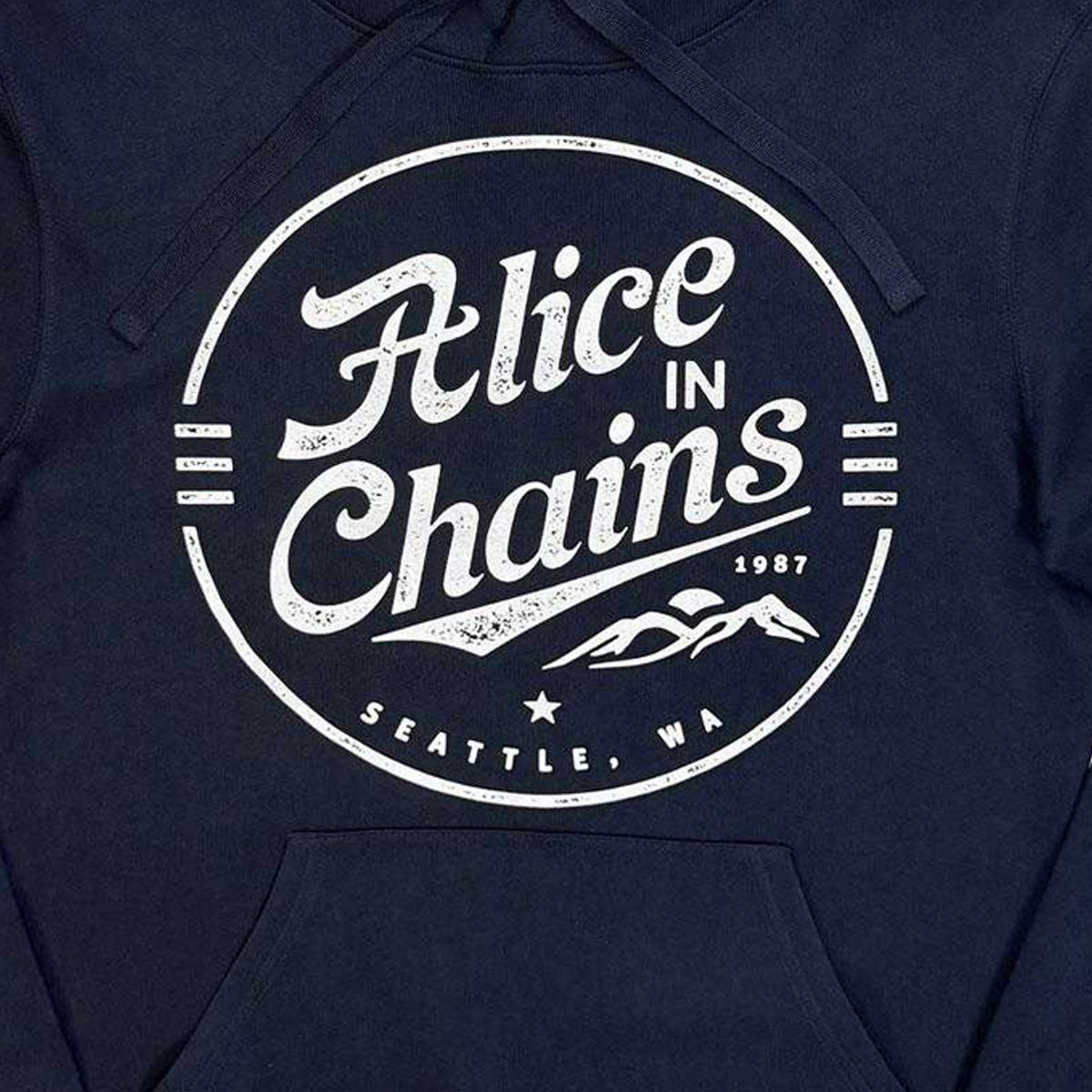 Navy Blue - Side - Alice In Chains Unisex Adult Circle Emblem Hoodie