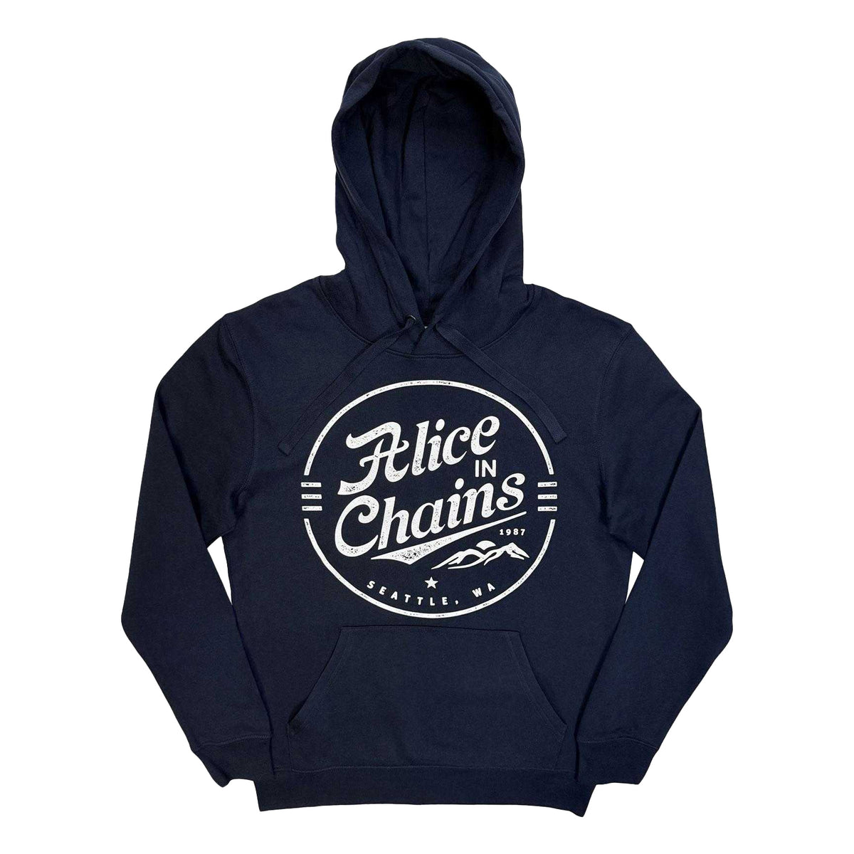 Navy Blue - Front - Alice In Chains Unisex Adult Circle Emblem Hoodie