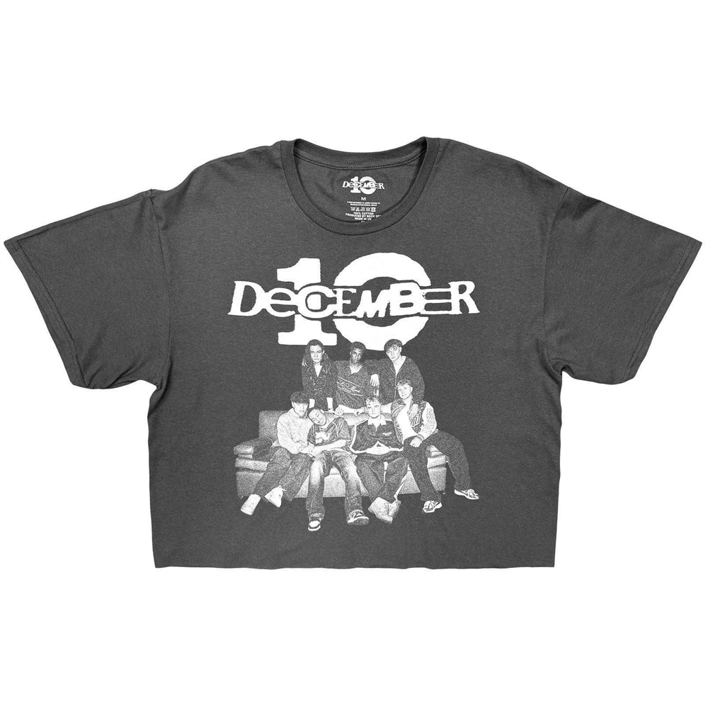 Charcoal Grey - Front - December 10 Womens-Ladies Group Pose Logo Crop Top
