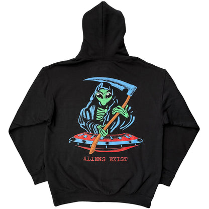 Black - Back - Blink 182 Unisex Adult Alien Reaper Back Print Hoodie
