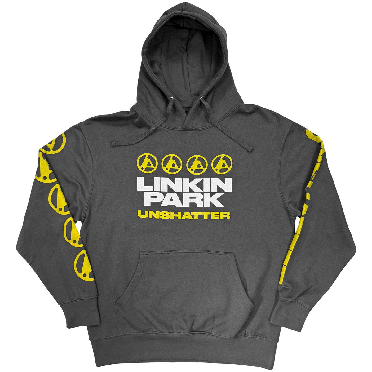 Charcoal Grey - Front - Linkin Park Unisex Adult Unshatter Back & Sleeve Print Hoodie