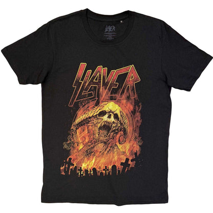 Black - Front - Slayer Unisex Adult Demoniac Distress T-Shirt