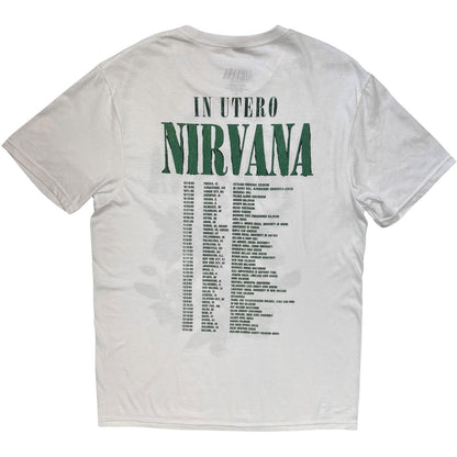 White-Green - Back - Nirvana Unisex Adult In Utero Back Print T-Shirt