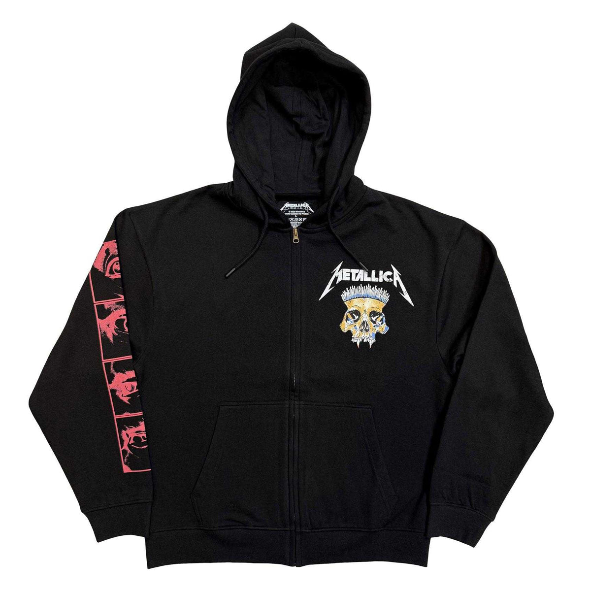 Black - Front - Metallica Unisex Adult In Vertigo Back Print Full Zip Hoodie