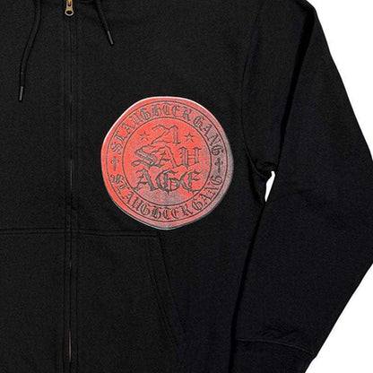 Black - Side - 21 Savage Unisex Adult Slaughter Gang Seal Full Zip Hoodie