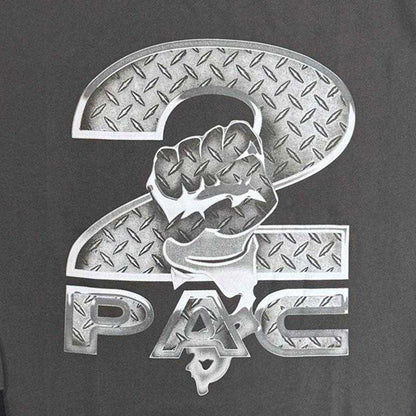 Charcoal Grey - Side - Tupac Shakur Unisex Adult Steel Logo Sweatshirt