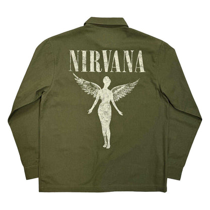 Green - Back - Nirvana Unisex Adult Utero Logo Back Print Shirt