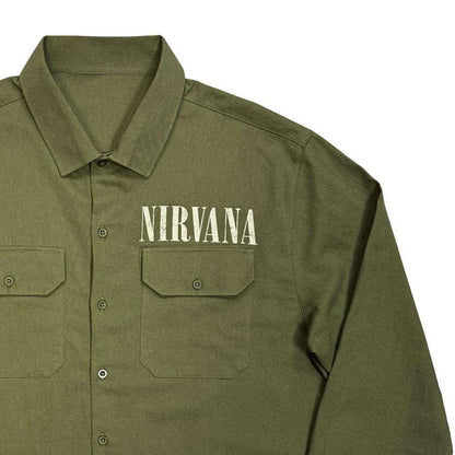 Green - Side - Nirvana Unisex Adult Utero Logo Back Print Shirt