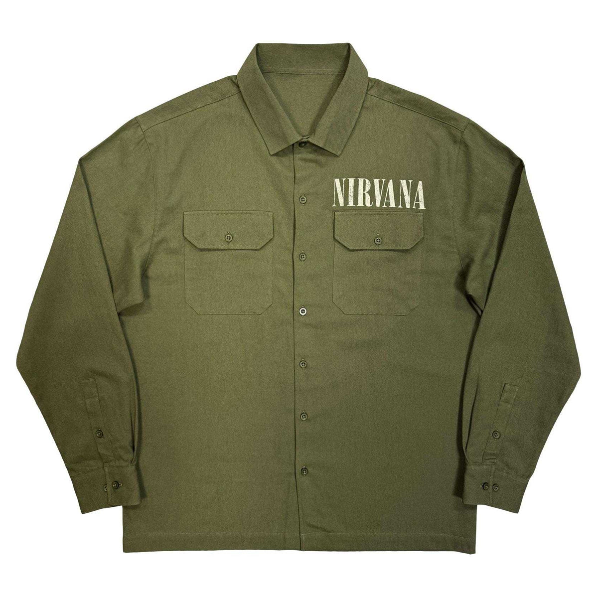 Green - Front - Nirvana Unisex Adult Utero Logo Back Print Shirt