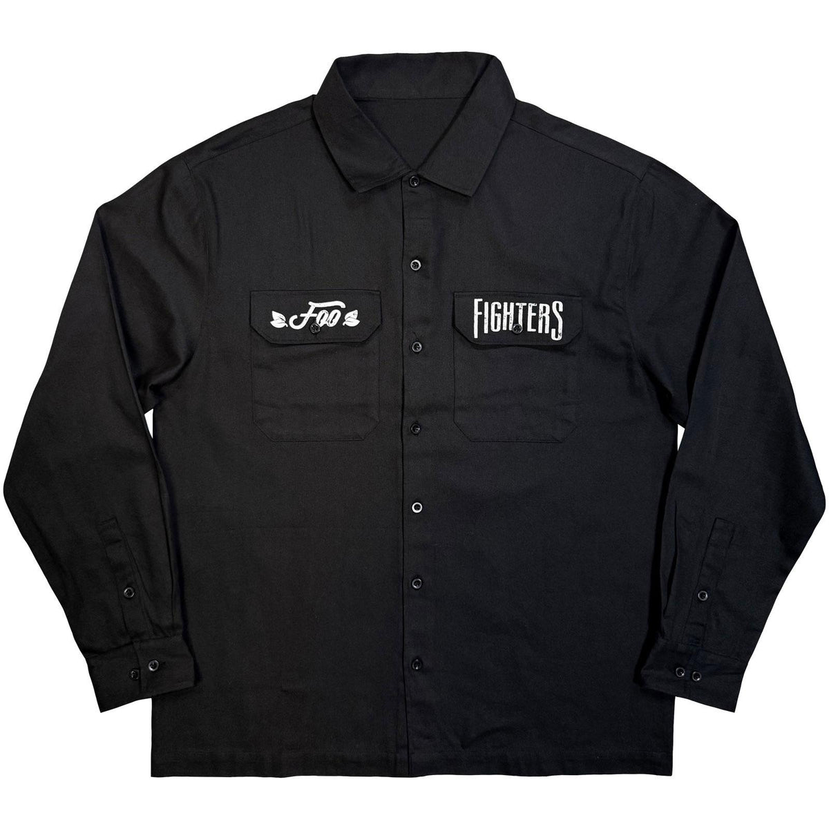 Black - Front - Foo Fighters Unisex Adult Text Logo Back Print Shirt