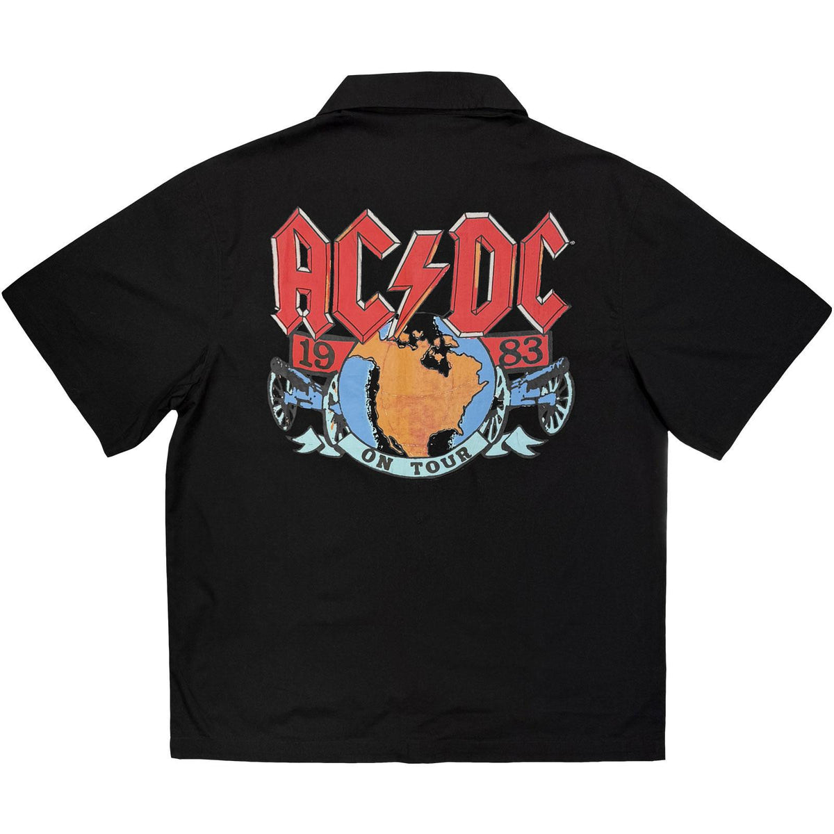 Black - Back - AC-DC Unisex Adult On Tour '83 Back Print Shirt