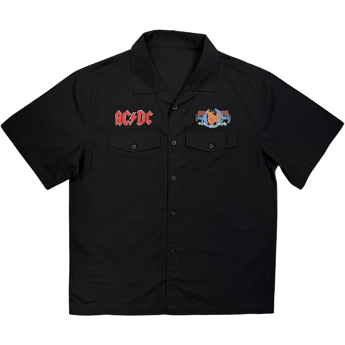 Black - Front - AC-DC Unisex Adult On Tour '83 Back Print Shirt