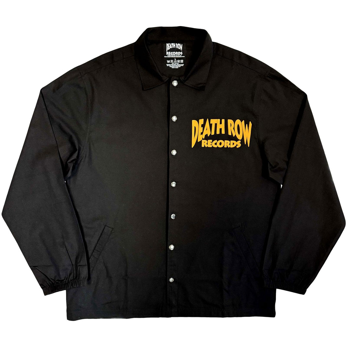 Black - Front - Death Row Records Unisex Adult Logo Back Print Shirt