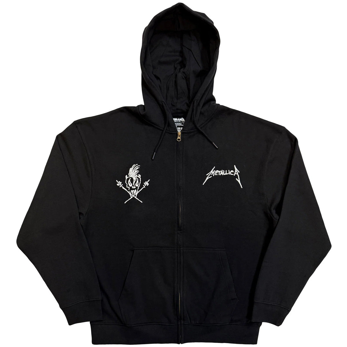 Black - Front - Metallica Unisex Adult Scary Guy Scary Back Print Full Zip Hoodie
