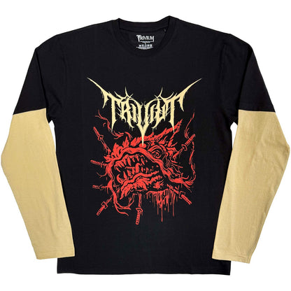 Black-Sand-Red - Front - Trivium Unisex Adult Demon Back Print Long-Sleeved T-Shirt