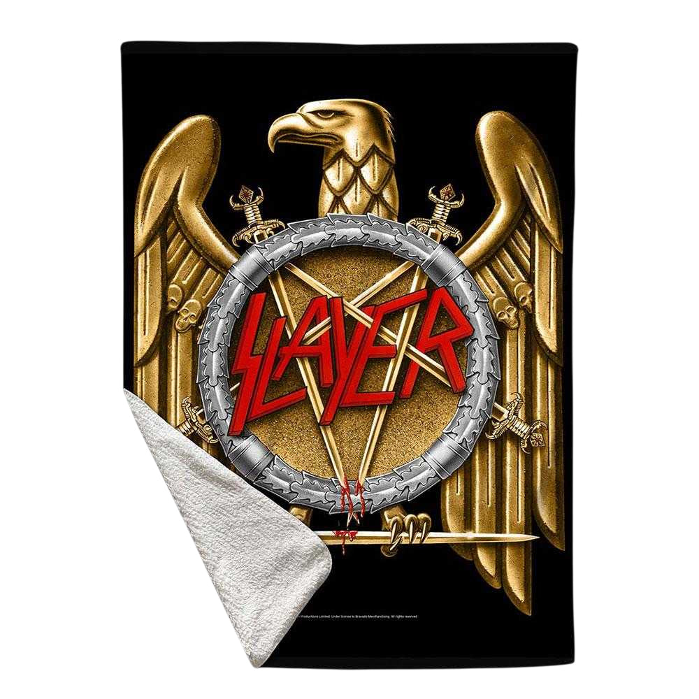 Black-Gold - Back - Slayer Eagle Sherpa Fleece Blanket