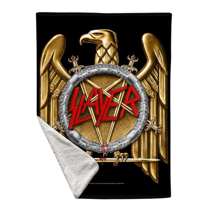 Black-Gold - Back - Slayer Eagle Sherpa Fleece Blanket